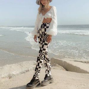VRG GRL BRIT HARVEY X VG Prosecco At The Pier Pants - Check print